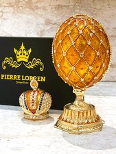 Imperial Collection Faberge Eggs Royal Easter Egg Trinket 24k GOLD Fabergé 5.1
