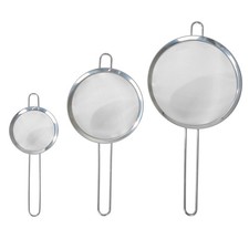 Mainstays 3-Pack Stainless Steel Fine Mesh Strainers, 4/6/8 Inch, Silver picture