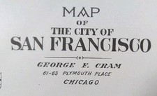 Vintage 1901 SAN FRANCISCO CALIFORNIA Map 22