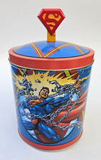 The Tin Box Company DC Comics Superman Round Metal Tin Canister w/ Lift-Off Lid picture