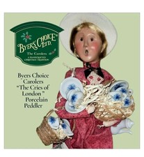 Vgt Byers Choice Carolers “The Cries of London ” Porcelain Peddler 13in  w/ Tag picture