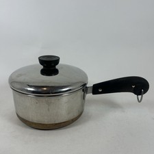VTG Revere Ware Pre-1968 1 Qt Saucepan w/ Lid Riverside California Copper Bottom picture
