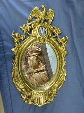 3452M Antq Brass Eagle Wall Mirror Early 1900's Replica of 1862 Civil War Era picture