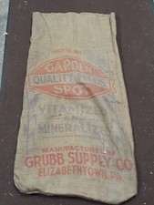 Vintage Burlap Feed Sack Garden Spot Quality Feeds 100lb Sack picture