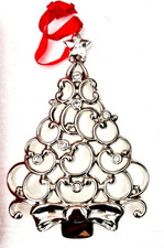 Lenox Sparkle & Scroll Clear Crystal Tree Ornament Silverplated picture