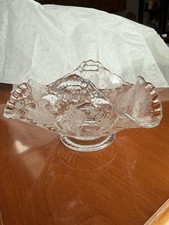 Cambridge Crystal  Rose Point Fluted Candy Dish With Handles picture