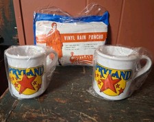 Vintage Opryland Souvenir Lot Cup Pair And Poncho Orig Packages NOS Nashville Tn picture