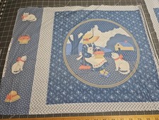 VTG Fabric Pillow Panels Cat VIP Cranston 17x44 Grandma Cottage Country Core picture
