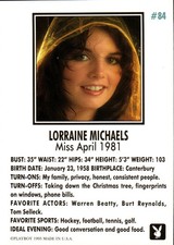 1995 Playboy Centerfold Card # 84 April 1981 Lorraine Michaels picture