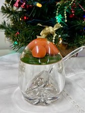Vintage Lucite Jam Jar with Spoon Tangerine Faux Fruit Acrylic Jelly Pot Retro. picture