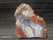 VERY RARE Polished Lava Cap Thunderegg 1/2, Incredible Colors and Design, NM picture