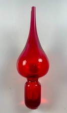 Vintage MSM Pilgrim glass red large teardrop flame stopper only 7.25