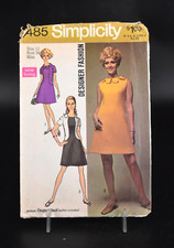 VTG CUT 1969 Simplicity Sewing Pattern 8485 Women Miss Designer Dress Size 12 picture