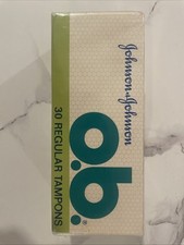 Vintage O.B. Regular Tampons New In Plastic Wrap Sealed Box 1980s VINTAGE J&J picture