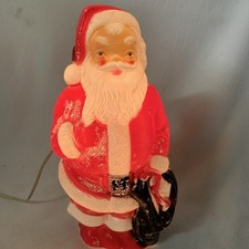 Vintage 1968 Empire Plastic Santa Claus Blow mold Christmas Decoration 13” picture