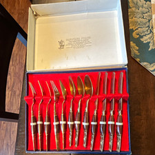Narayana Phand Thai Handicrafts Center  Boxed Flatware Set of 4 knife spoon fork picture