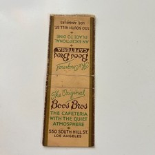 The Original Boos Bros S Hill 1937 Los Angeles Vintage Matchbook Cover TMB86-4 picture