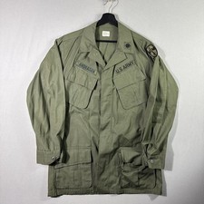 Vintage 60s US Army OG 107 Rip Stop Poplin Slant Pocket Coat Vietnam Med G2U picture