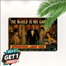 Classic Sci Fi Agent Poster Vintage Cinema Room Decor Metal Tin Sign 8x12 picture