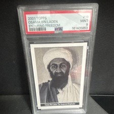 Topps 2001 Enduring Freedom #19 Osama Bin Laden PSA 9 Graded Card 161405853 picture