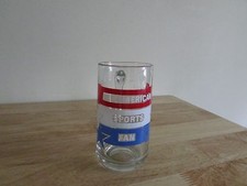 All American Sports Fan Avon 1983 Glass Mug Beer Stein Soda 14 oz Red White Blue picture