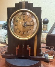 VTG ART DECO TELECHRON ELECTROLARM 700 ART DECO SKYSCRAPER DESK CLOCK BAKELITE  picture