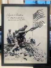Charles W. Lindberg “1st Flag Raiser, Iwo Jima” 8 1/2x11” Black & White Photo picture