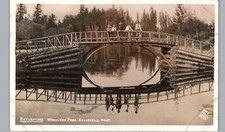 WOODLAND PARK WATER REFLECTION kalispell mt real photo postcard rppc montana picture