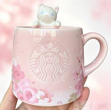 Starbucks 13oz Pink Sakura Ceramic Mug Cherry Blossom Print Home Coffee Gift Cup picture