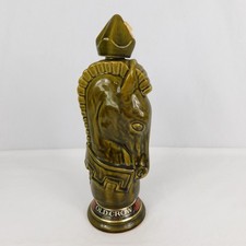 VTG 60s Old Crow Chessmen Decanter Chess Piece Dark Knight  Empty Decor picture