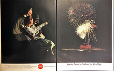 1962 Coca Cola Soft Drink Fourth of July Fire Works Couple Vintage Print Ad picture