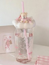 Sbuck China 2026 Crush Confession Pink Triangle Bottom 17oz Glass Straw Cup picture