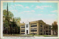 Vintage Postcard 1924 St. Paul's Parochial School & Church, Norwalk, Ohio (OH) picture
