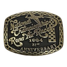 1994 Reno National Championship Air Race Brass Belt Buckle Vintage NOS AB picture