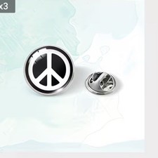 Small Stainless Steel Peace Symbol Pin NEW Shipping Included picture