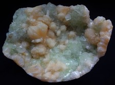 LIGHT GREEN APOPHYLLITE CUBES W/ STILBITE BOWS & SCOLESITE MINERALS SPECIMENS picture