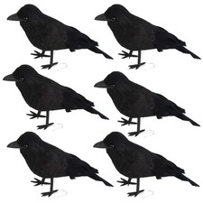 FOIMAS Halloween Black Crows,Realistic Feathered Crow Ravens Prop for Inddor ... picture