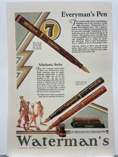 1929 Waterman's Fountain Pen Ripple Scholastic Art Vintage Magazine Print Ad picture