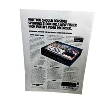 1985 Fisher High Fidelity VHS Video Recorder Original Print Ad vintage picture