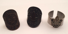 3 x Vintage Boy Scouts Neckerchief Slides woggles. B.P 1957 . BP House Woggle picture
