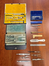 Lot Vintage Brass Metal Drafting Tools Dietzgen HB Germany Metal Sharpener GFC picture