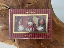 Waterford Holiday Heirlooms Set Snowmen ornaments NIB Glass Christmas 144258 picture
