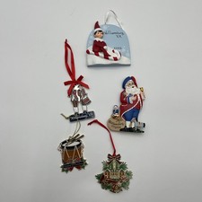Colonial Williamsburg Virginia Lot Of 4 Christmas Ornaments Drums Santa Soldiers picture