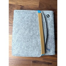 BMW i Collection Grey Felt Document Pouch Wallet Blue Interior Tan Strap Logo picture
