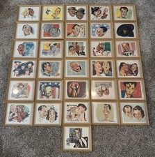 1947 NBC Parade Stars Radio City Framed Cards Caricatures Sam Berman Set Of 31 picture
