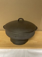 Jens Quistgaard Mid Century Dansk Ribbed Brown Flamestone 4 Qt Pot W/  Warmer picture