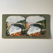 The New Concrete Bridge Over The Yellowstone River Antique Stereoview Card 5H6-5 picture