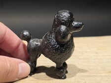 Cast Iron Poodle Dog Figurine – Vintage Style Black Poodle Statue picture