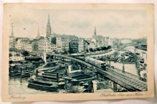 Early 1900s Vintage German Postcard Hamburg uber dem Hafen (Hamburg port) picture