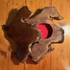 Vintage Wood Burl Redwood Secret Stash Hidden Lid Trinket Box Log Art picture
